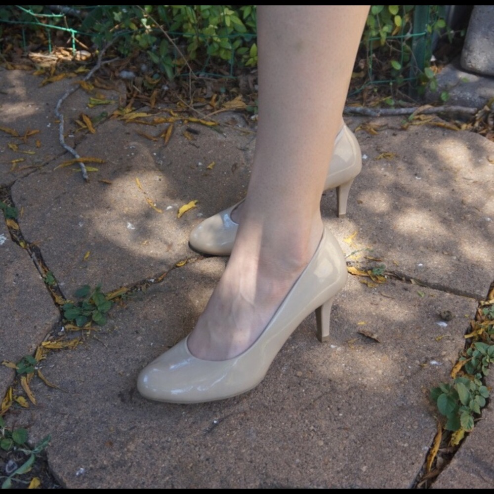 Nude Patent Heels / Black Patent Heels